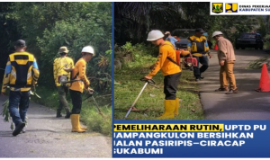 Dinas PU Sukabumi Lanjutkan Pembersihan Bahu Jalan untuk Keselamatan Pengguna