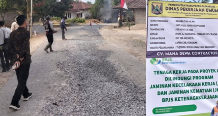 Dinas PU Sukabumi Bersama Pemdes Pasirpanjang