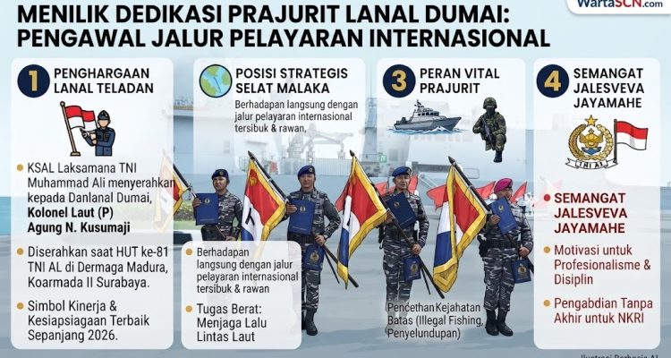 Menilik Dedikasi Prajurit Lanal Dumai Pengawal Jalur Pelayaran Internasional