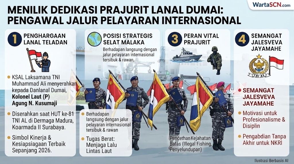 Menilik Dedikasi Prajurit Lanal Dumai Pengawal Jalur Pelayaran Internasional